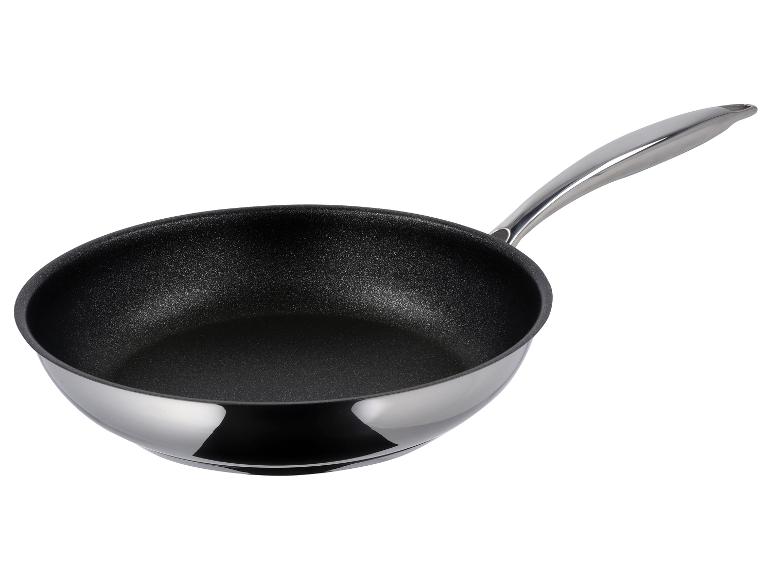 Edelstahl-Wokpfanne mit schwarzer Antihaftbeschichtung