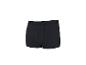 Schwarze gerippte Boxershorts mit elastischem Bund und Markennamen.