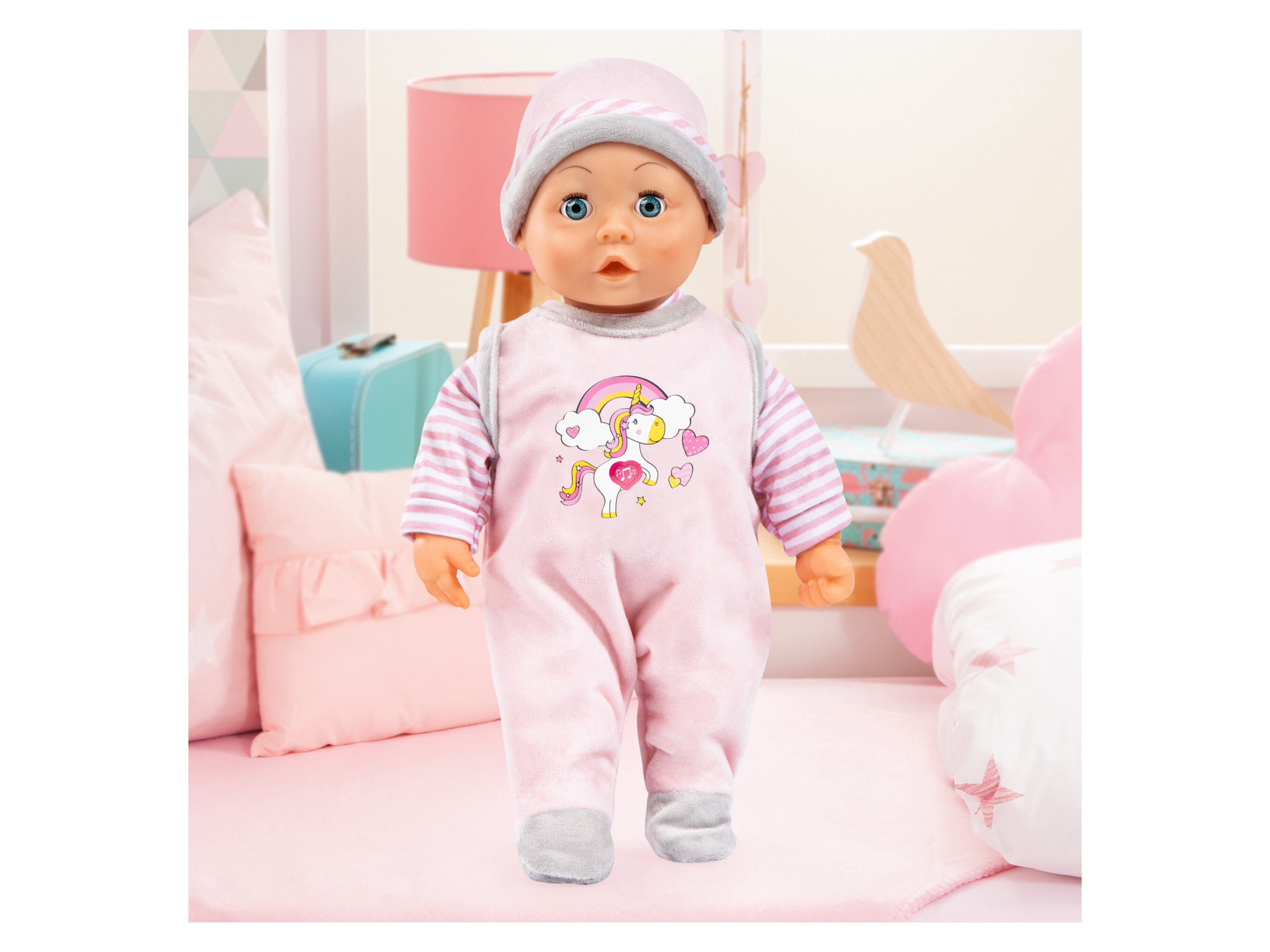 Thumbnail - Bayer Design Puppe »Piccolina First Words Baby« (Einhorn)