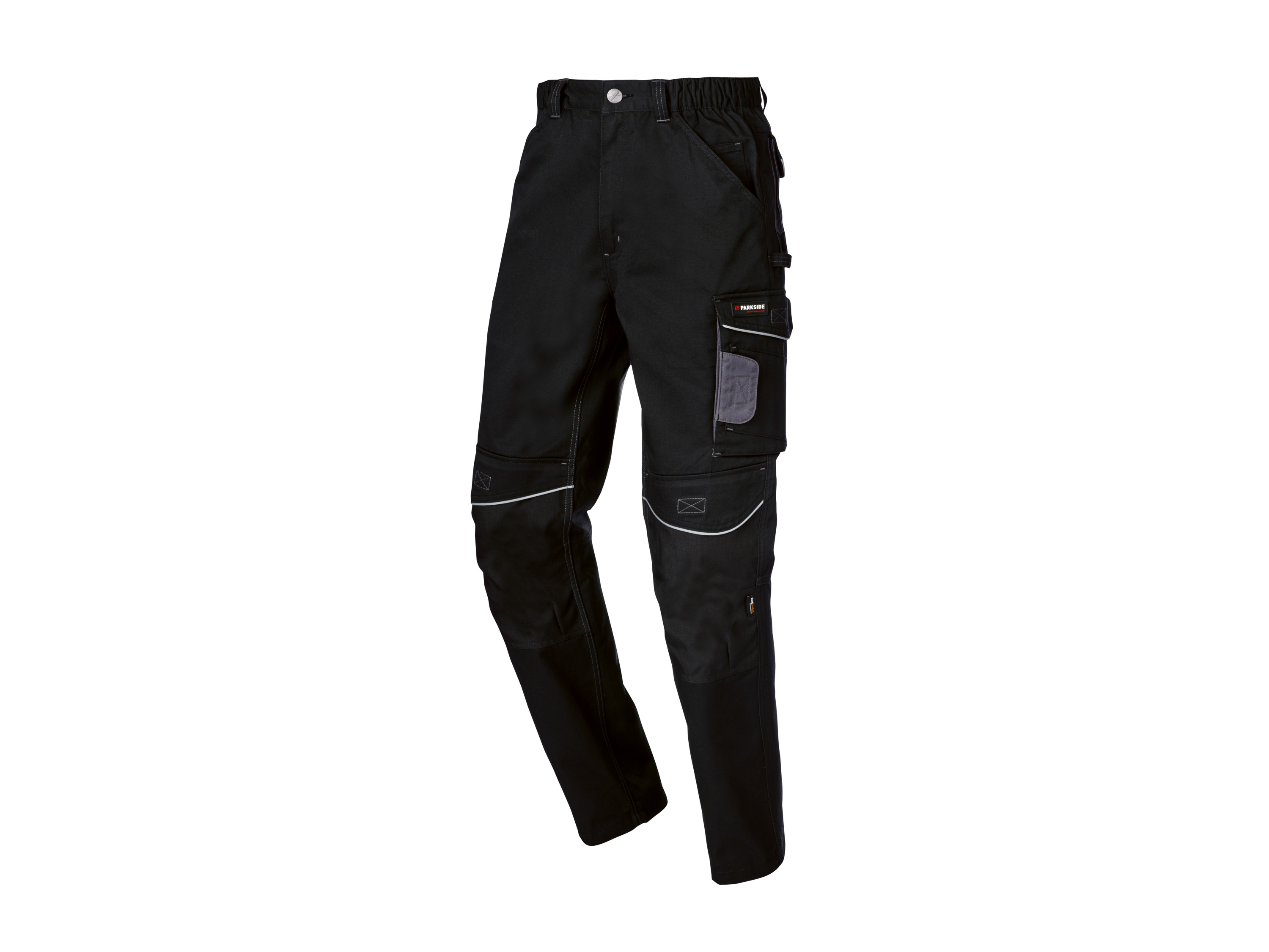 PARKSIDE PERFORMANCE® Herren Arbeitsbundhose (Schwarz, 58)““ | mit praktischen Taschen für Werkzeug, Handy etc. Länge: lang Futter: – Material: Polyester recycelt, 35 % Baumwolle Pflegehinweis: waschen bei max. 60 °C nicht bleichen schonende Trocknung im Wäschetrockner bei max. 60 °C bügeln bis 150 °C Stufe 2. Dampfbügeleisen kann verwendet werden nicht trockenreinigen Größe: 46 – 58 Meine Lidl-Größe – so einfach gehts Deine Größe findest du in der Lidl-Größentabelle . Oeko-Tex® Standard 100 Geprüft auf Schadstoffe Zertifizierungsnummer: 23.Hbd.35745 Hohenstein Htti Standard 100 by Oeko-Tex® ist die weltweit bekannteste, unabhängige Zertifizierung schadstoffgeprüfter Textil- und Lederprodukte aller Art – vom Garn und den Stoffen bis hin zum gebrauchsfertigen Artikel. Das Label bestätigt