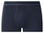 Dunkelblaue Boxershorts mit weißem Bund.