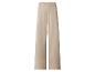 Beige High-Waist-Palazzo-Hose mit Zierknöpfen.