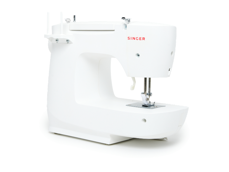 Weiße Singer Nähmaschine.