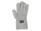 Grauer Strickhandschuh mit schwarzem Mexx-Etikett