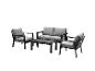Outdoor-Lounge-Set mit Sofa, zwei Sesseln und Couchtisch