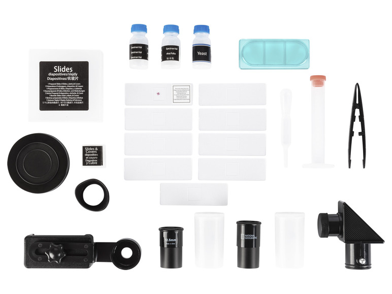 Mikroskopzubehör mit National Geographic Okular und Dias