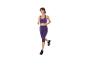 Frau in lila Sport-BH und Leggings beim Laufen.