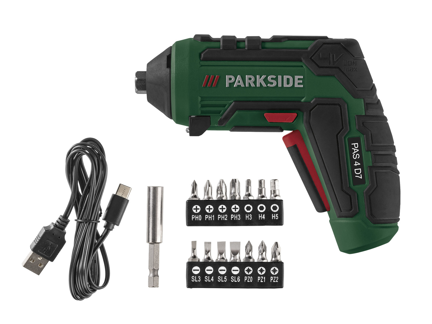 PARKSIDE® 4 V-Akku-Schrauber »PAS 4 D7«, mit USB-Ladek…