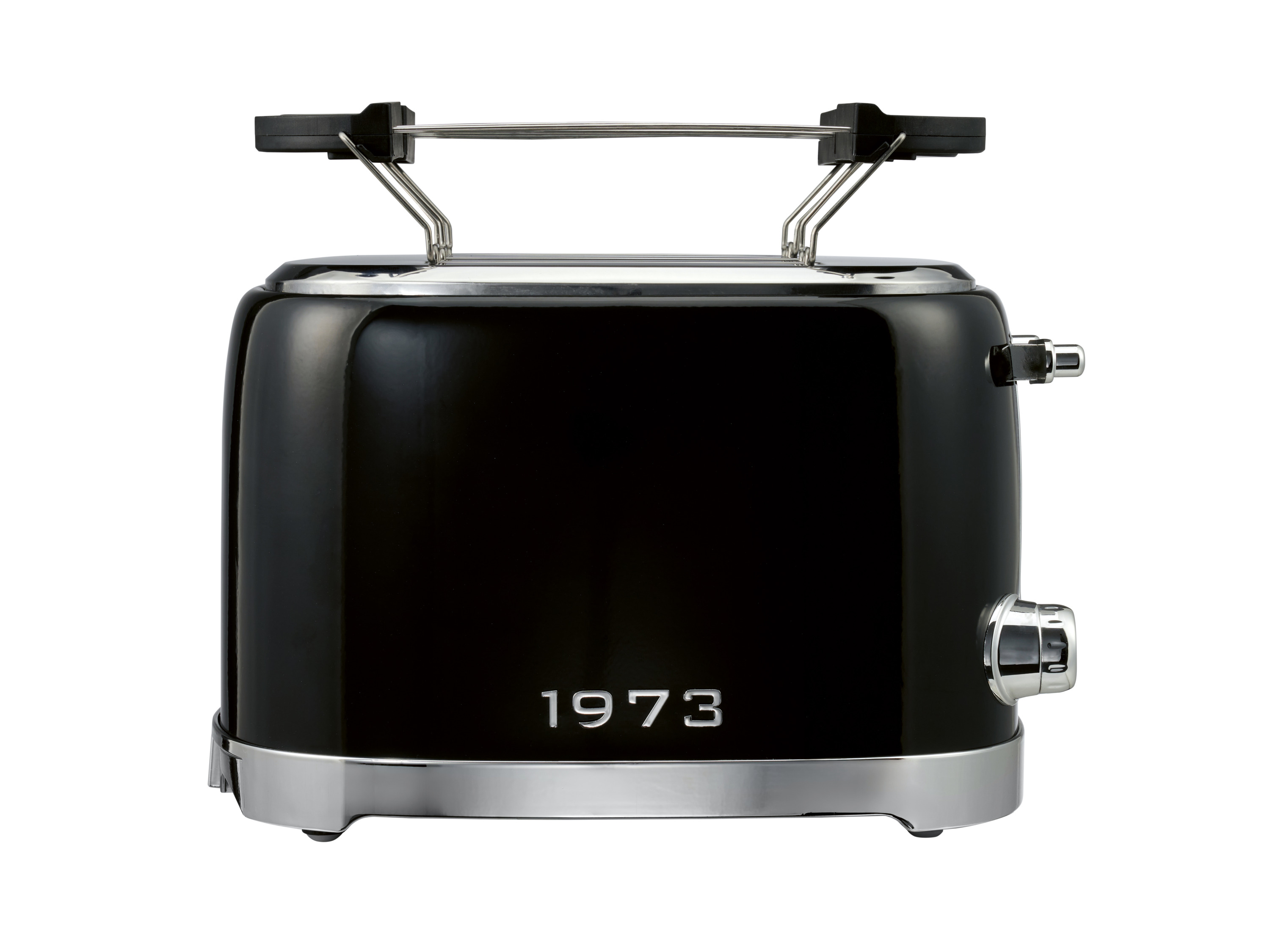 SILVERCREST® Toaster Edelstahl 4 Schlitz Chrom Retro 1973 SVTR 1900 A1 (Schwarz)