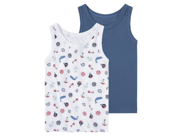 Gehe zu Vollbildansicht: lupilu® Kleinkinder Jungen Unterhemden, 2 Stück, aus reiner Bio-Baumwolle - Bild 2