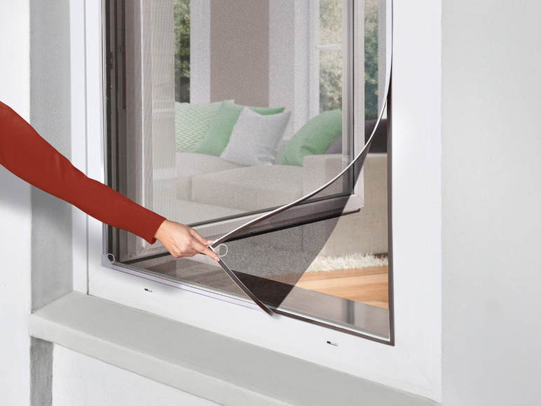 Gehe zu Vollbildansicht: LIVARNO home Insektenschutzfenster, magnetisch, 110x130 cm, weiß, 3er Set - Bild 1