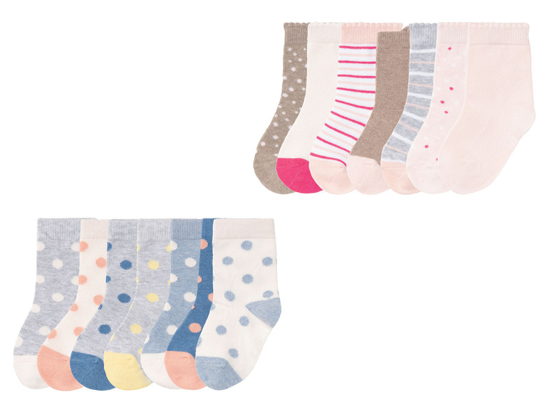 Gehe zu Vollbildansicht: LUPILU® Kleinkinder Mädchen Socken, 7 Paar, mit Bio-Baumwolle - Bild 1