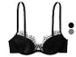 Schwarzer Spitzen-Push-up-BH mit verstellbaren Trägern