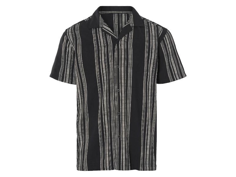 Hemd mit vertikalen Streifen, kurze Ärmel, Casual-Stil.