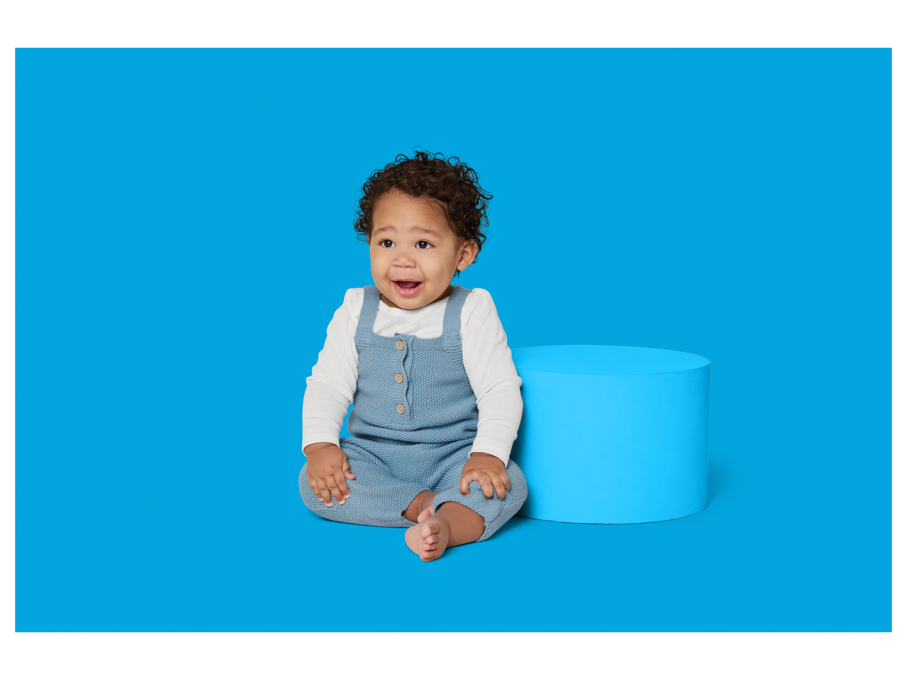 LUPILU® Baby Strick-Latzhose (Blau, 62/68) – Bild 2 von 3