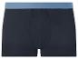 Dunkelblaue Herren-Boxershorts mit hellblauem Bund.