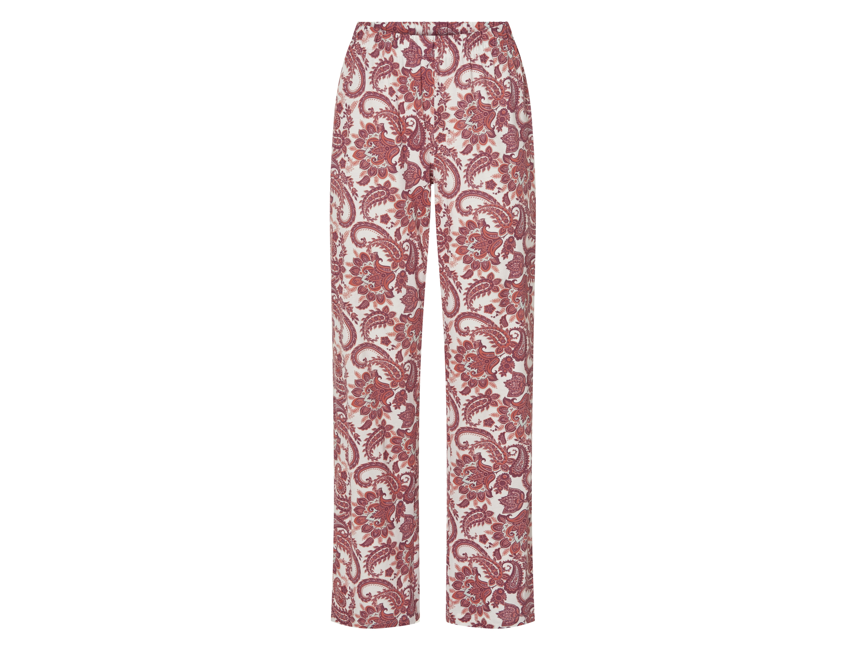 Thumbnail - esmara® Damen Pyjama, aus reiner Baumwolle (rot/creme, XS(32/34))