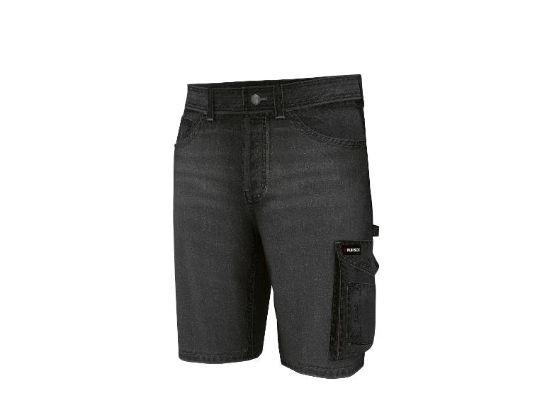 PARKSIDE Arbeitsshorts, schwarze Jeansshorts mit Seitentasche