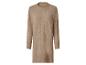 Geripptes Strickkleid mit langen Ärmeln in warmem Beige