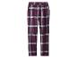 Lila karierte Pyjamahose mit elastischem Bund und Taschen.