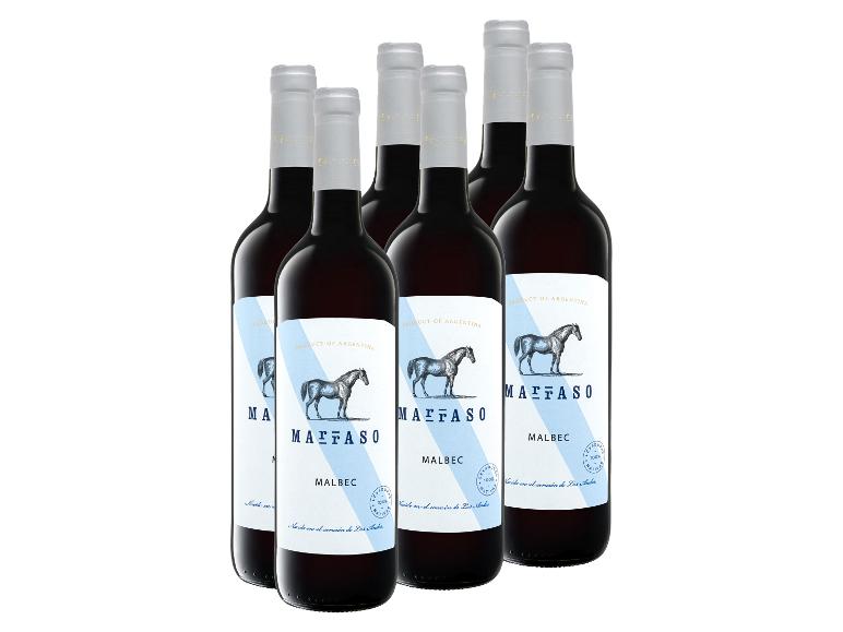 Sechs Flaschen argentinischer trockener Rotwein MARRASO Malbec.