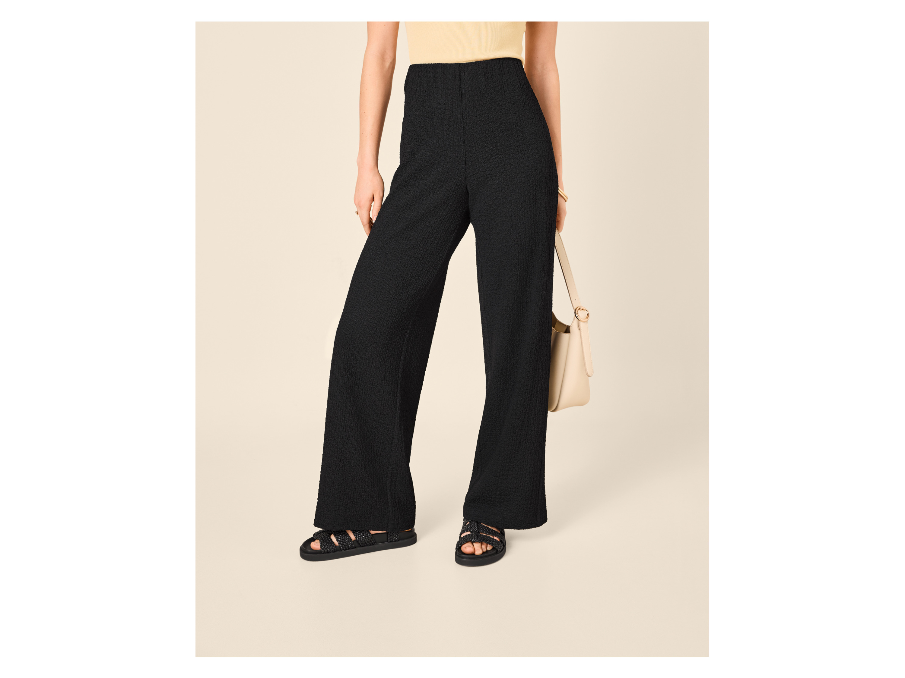 ESMARA® Damen Wide-Leg-Hose (Schwarz, L(44/46)) – Bild 2 von 4