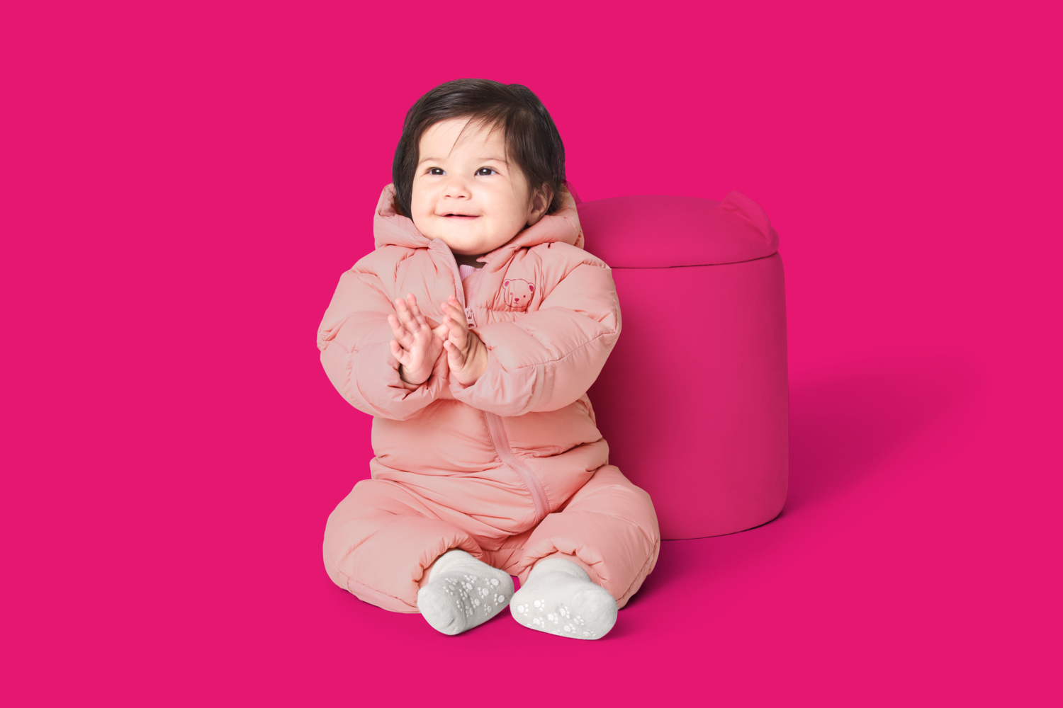 LUPILU® Baby Winteroverall Lightweight, mit Daunen (Pink, 74/80) – Bild 2 von 4