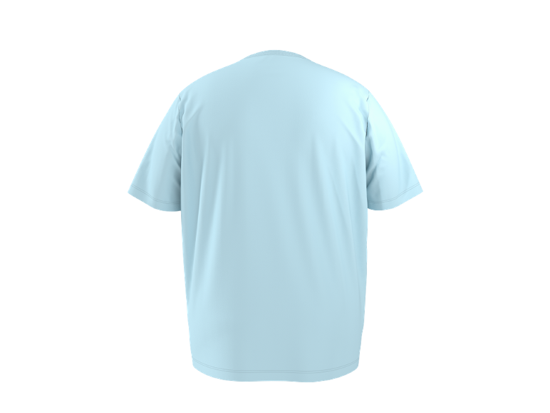 Hellblaues T-Shirt, Rückansicht