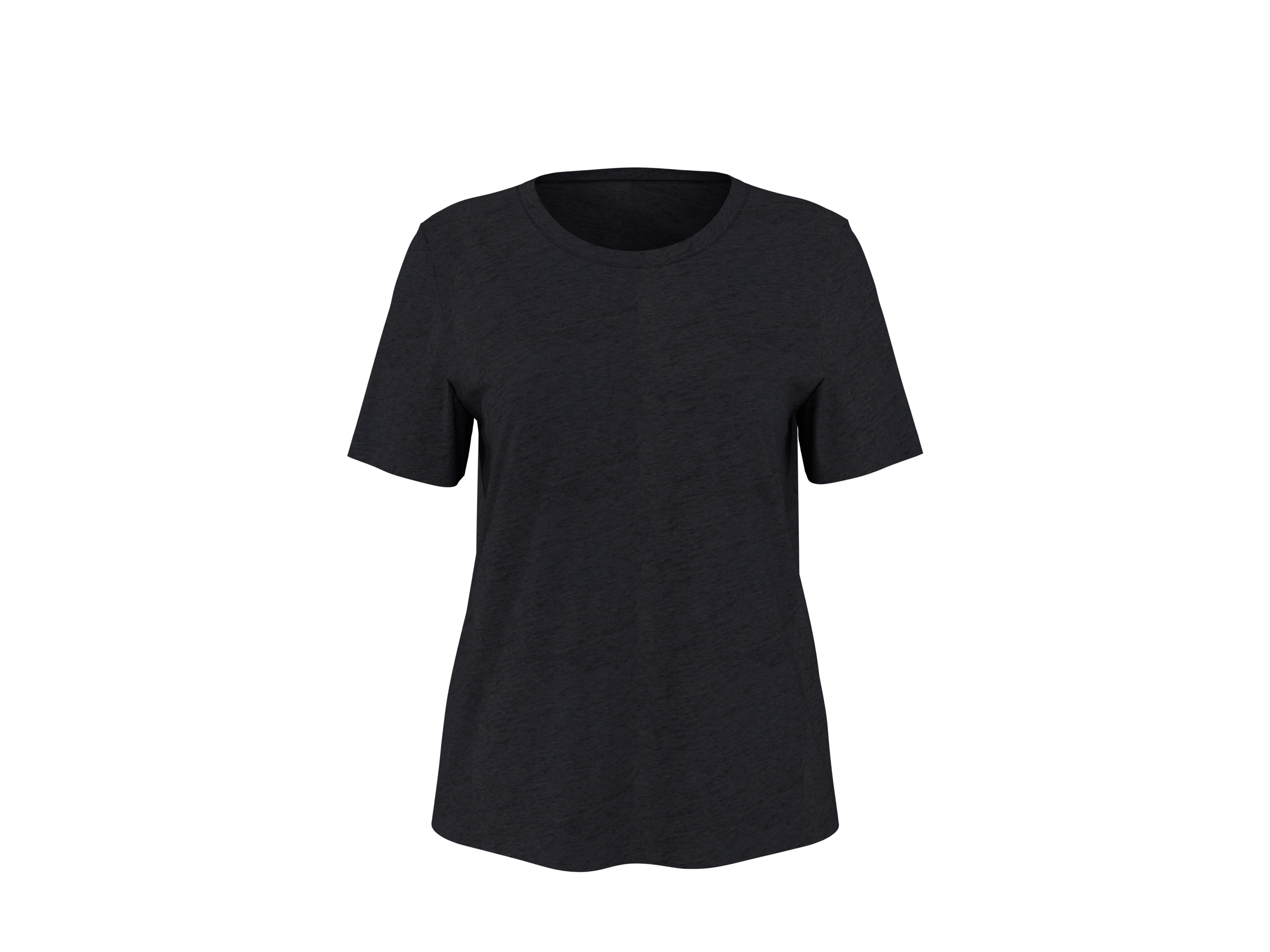 ESMARA® Damen T-Shirt mit Leinen (Schwarz, S(36/38))