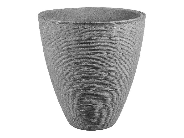 Grauer Blumentopf mit strukturierter Oberfläche
