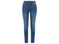 Eine blaue Skinny Jeans für Damen.