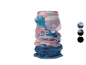 CRIVIT Multifunktionstuch mit rosa-blauem Muster und blauem Fleece