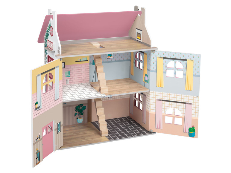 Gehe zu Vollbildansicht: Playtive Holz Puppenhaus »Cabinet«, drei Etagen, aufklappbar - Bild 15