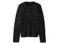 Schwarzer flauschiger Pullover mit Glitzer
