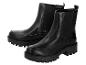 Schwarze Leder Chelsea Boots mit klobigen Sohlen.
