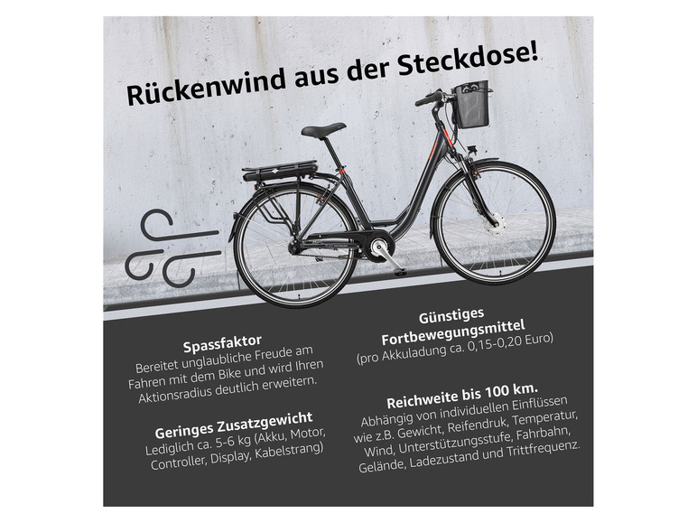 Gehe zu Vollbildansicht: TELEFUNKEN E-Bike »Multitalent RC657-S«, Pedelec, Citybike, 28 Zoll, 100 km Reichweite - Bild 17