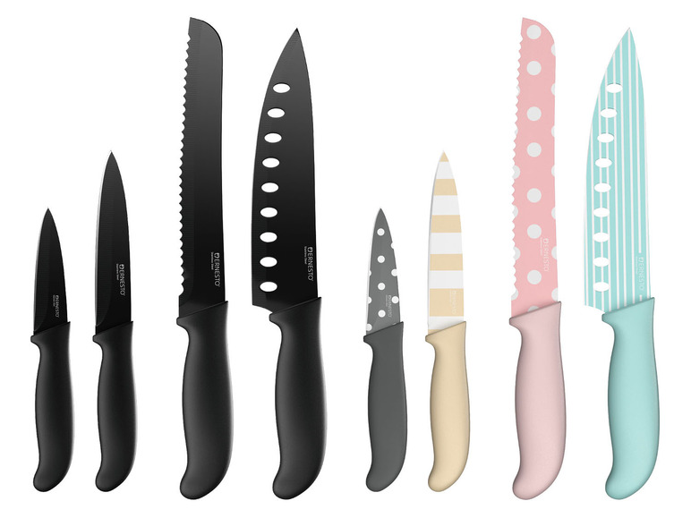 Gehe zu Vollbildansicht: ERNESTO&reg; Messerset, mit antihaftbeschichtete Klingen, 4-teilig - Bild 1