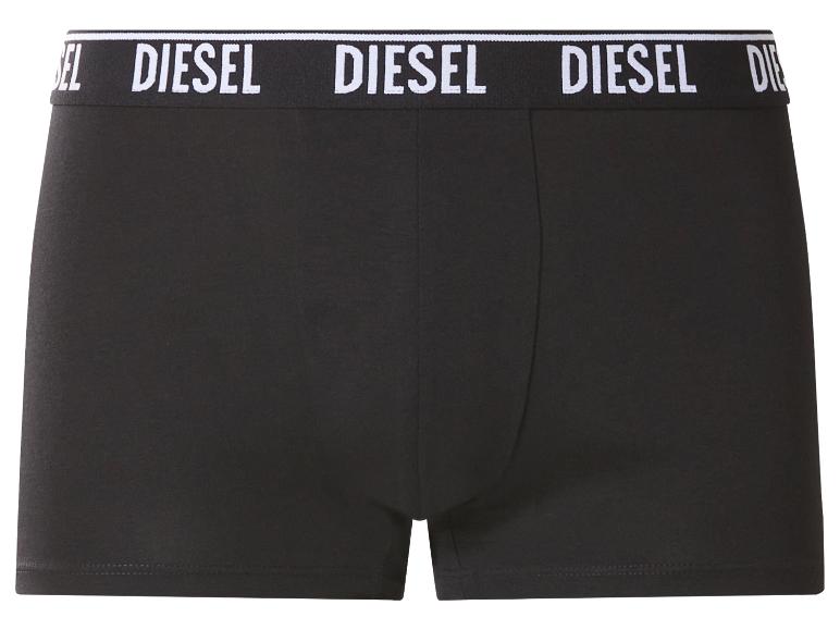 Schwarze Herren-Boxershorts mit weißem Schriftzug am Bund.