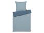 Zweifarbige Bettwäsche in Hellblau und Dunkelblau