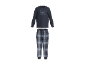 Pyjama mit Langarmshirt mit „GOOD MORNING BREAKFAST CLUB“-Aufschrift und karierter Hose.