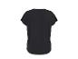 Schwarzes Kurzarm-T-Shirt mit Rundhalsausschnitt, Rückansicht