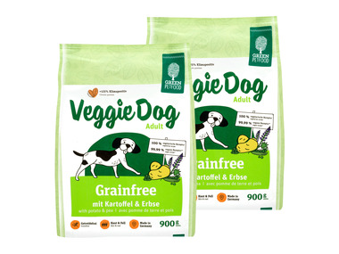 Green Petfood VeggieDog Adult Hundetrockennahrung Grainfree, 2 x 900 g