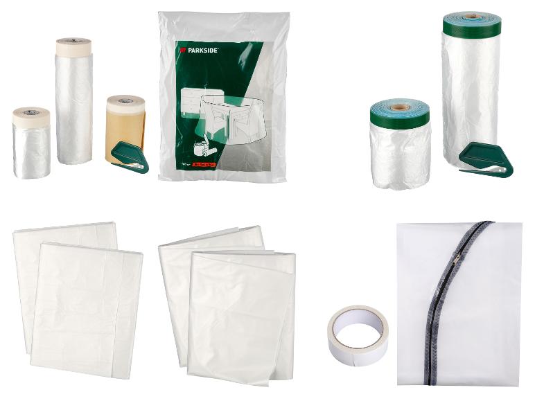 Parkside Abdeckfolien, Abdeckbänder und Schutzfolien mit Reißverschluss zum Streichen.