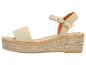 Beige Damen-Espadrille-Sandalen mit geflochtener Keilsohle