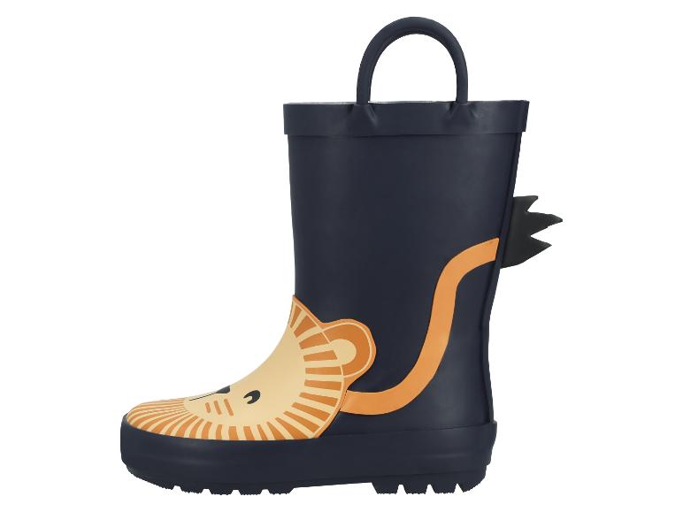Dunkelblaue Kindergummistiefel mit Löwen-Design