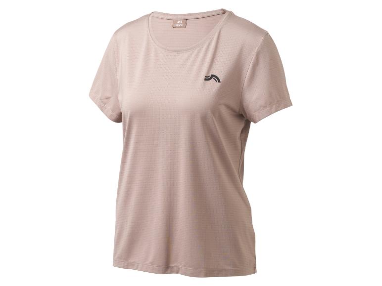Hellbraunes kurzärmeliges Sport-T-Shirt mit Rundhalsausschnitt