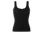 Ein schwarzes Tanktop mit Spitze.