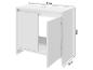 Weißer Badezimmerschrank mit zwei Türen, Maße 60cm x 55cm x 28cm.