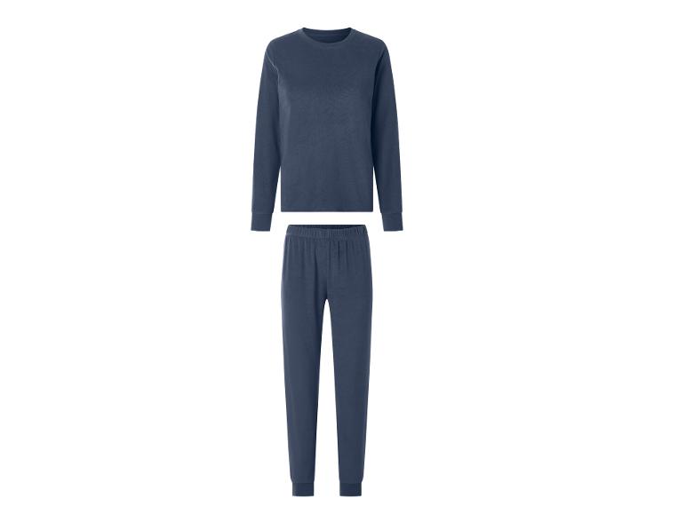 ESMARA® Damen Frottee-Pyjama, lang, in Dunkelblau.