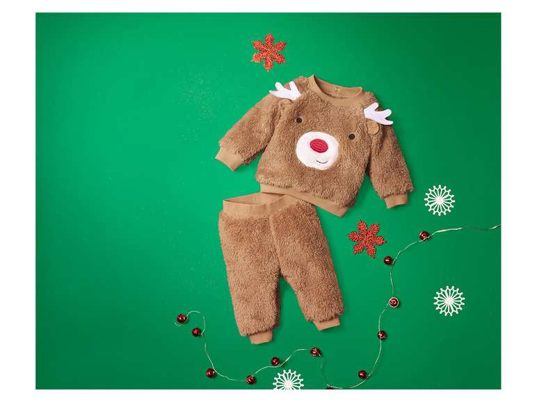 Gehe zu Vollbildansicht: lupilu® Baby Plüschanzug in niedlichem, weihnachtlichem Design - Bild 8